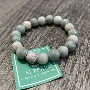 SJ Pearl unique handcrafted jewelry jade bracelet NWT